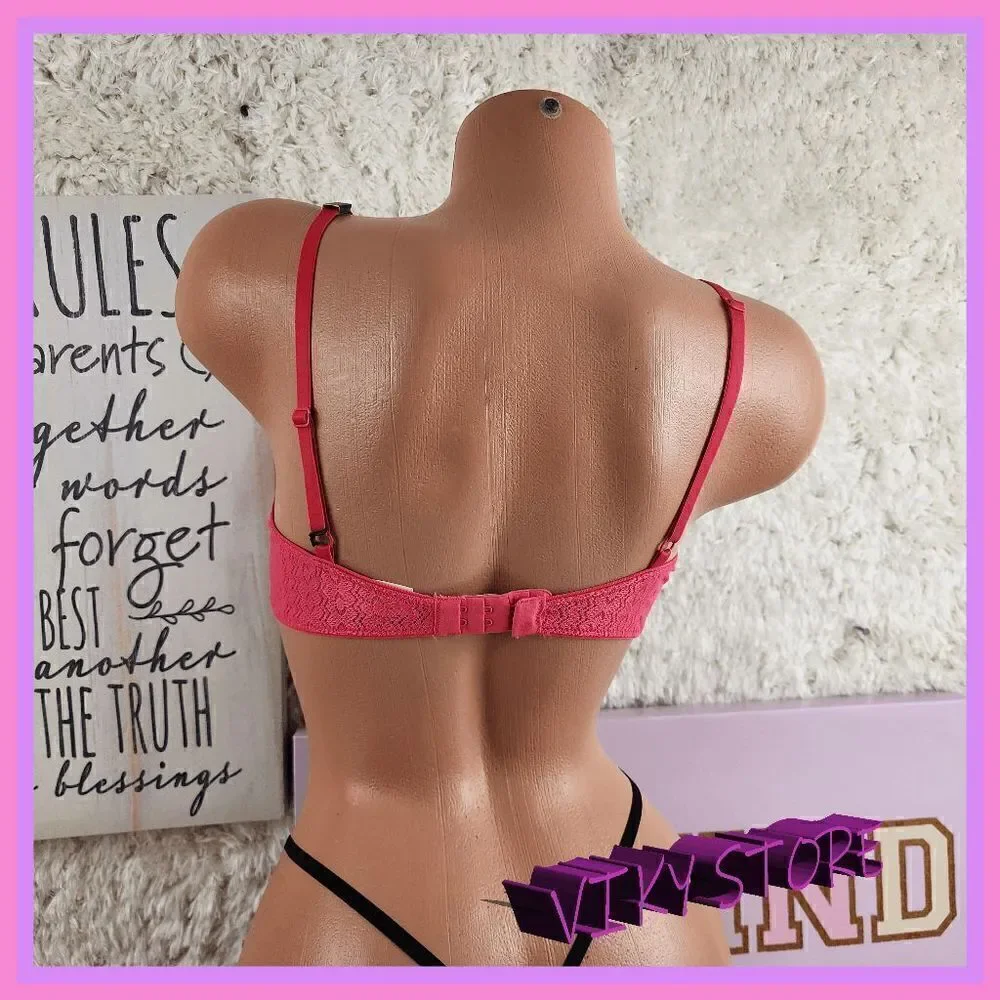NWT {VS Pink} Lace Mesh Unlined Bra 34C: Sensual Comfort NWT
